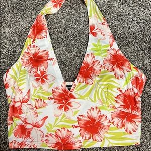 Beach open back halter top